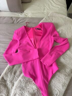 Zara Hot Pink Sleeveless Bodysuit